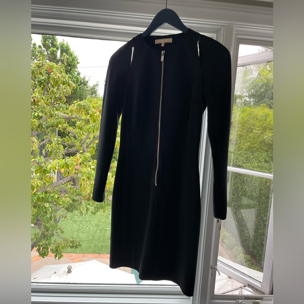 Michael Kors black mini dress with zipper